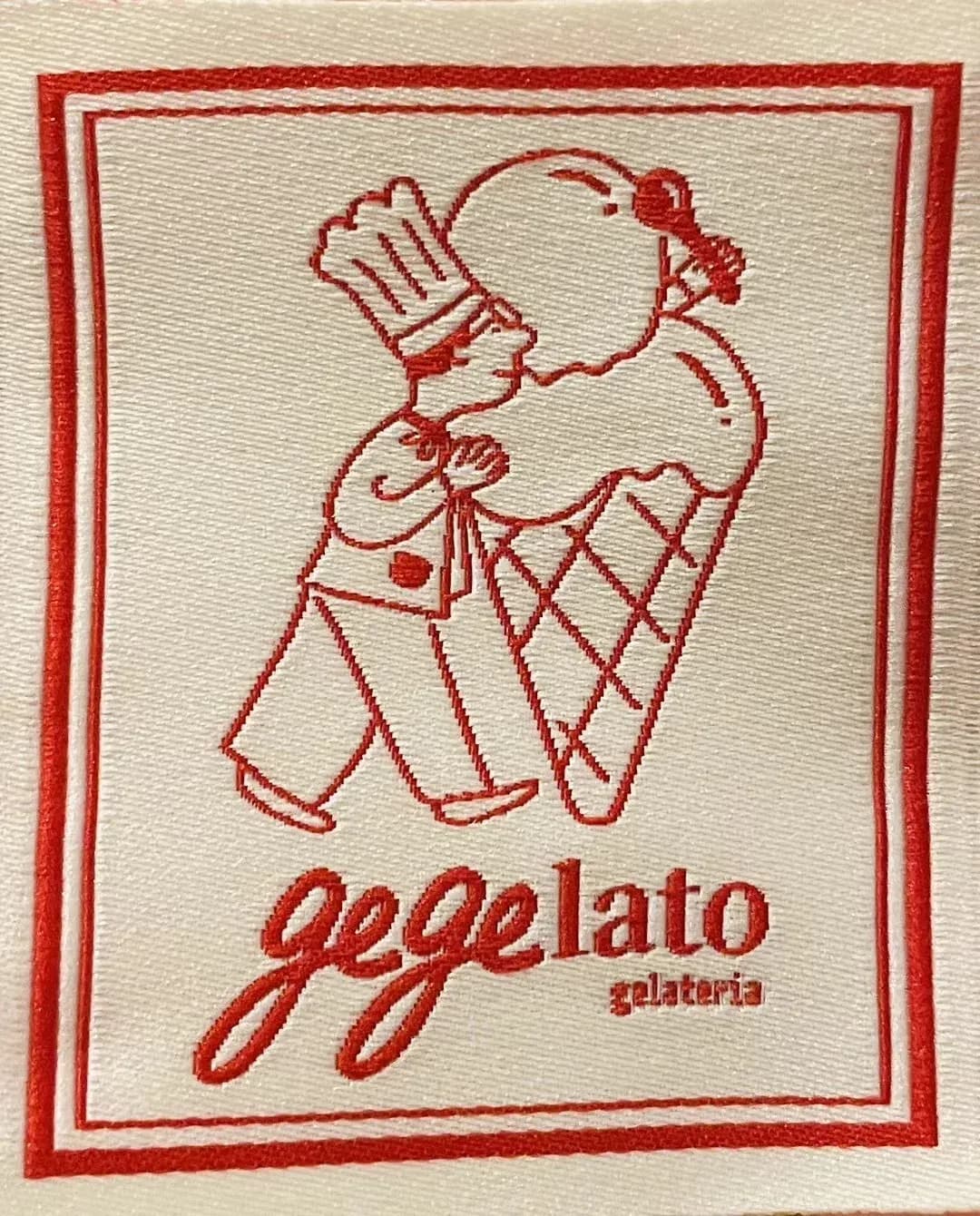 Gegelato厨师冰淇淋角色刺绣标牌