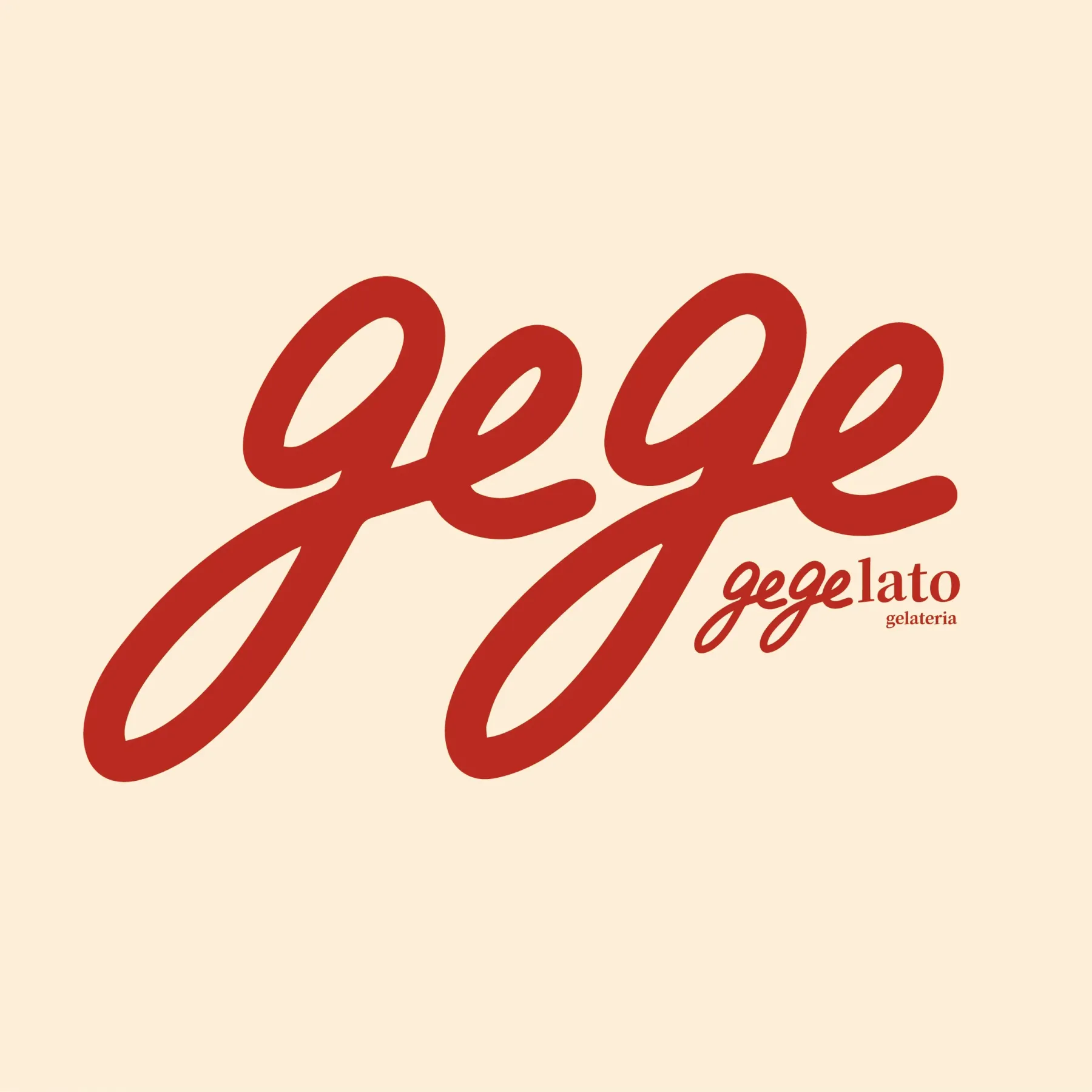 红色Gegelato英文字标