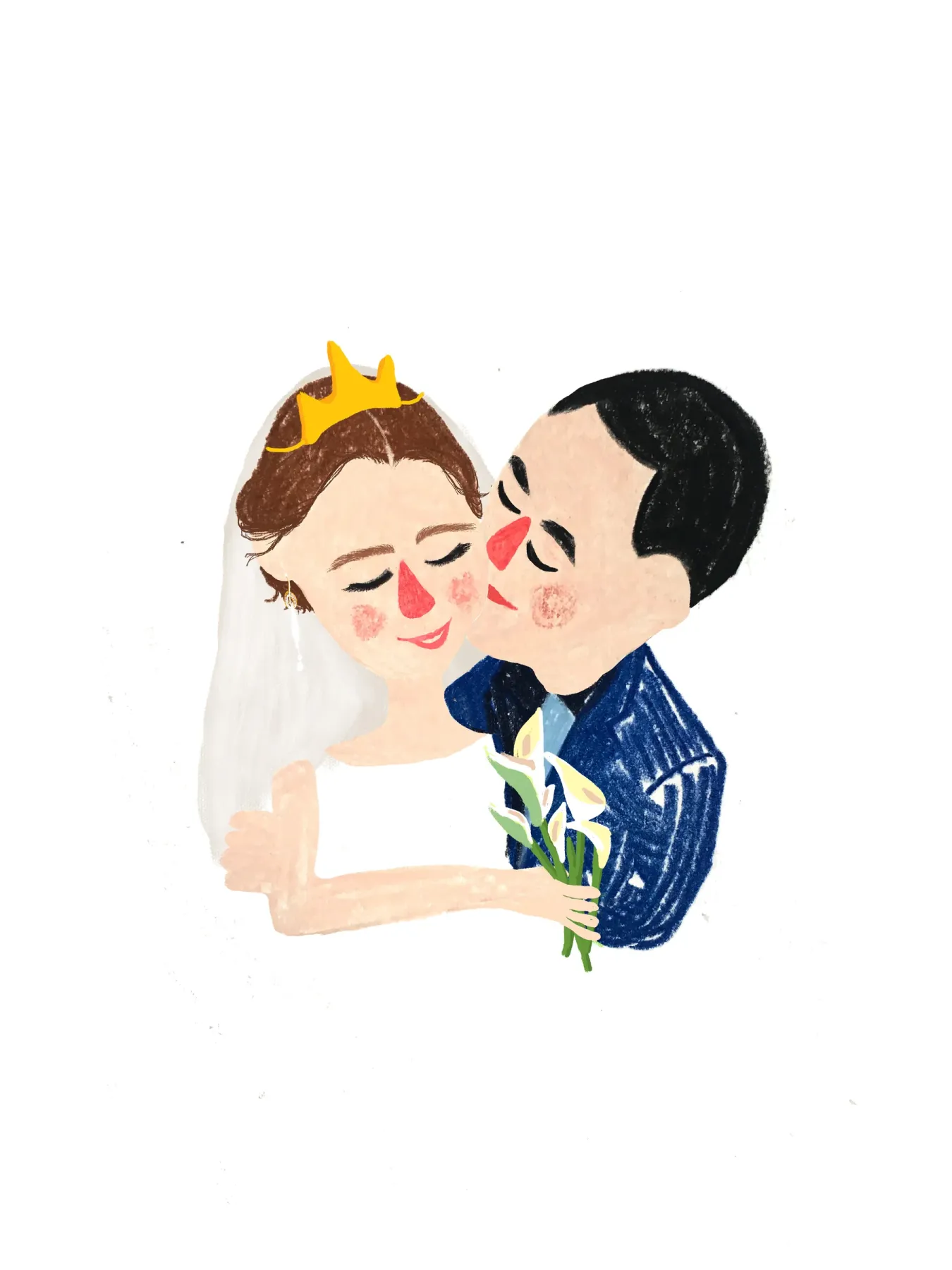 Portrait of a newlywed couple kissing