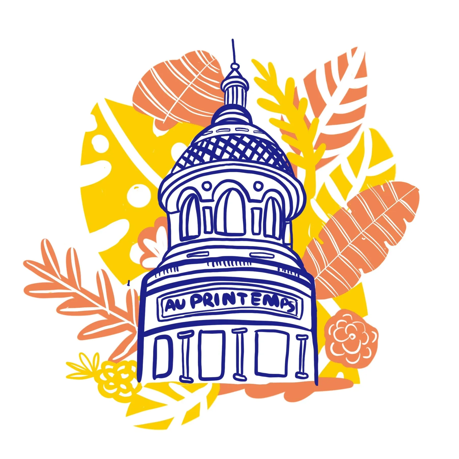 Paris domed building with autumn foliage